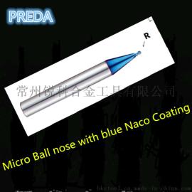 硬质合金钨钢60度蓝色NANO涂层加工石墨 HRC60 0.2-0.9MM微小径铣刀